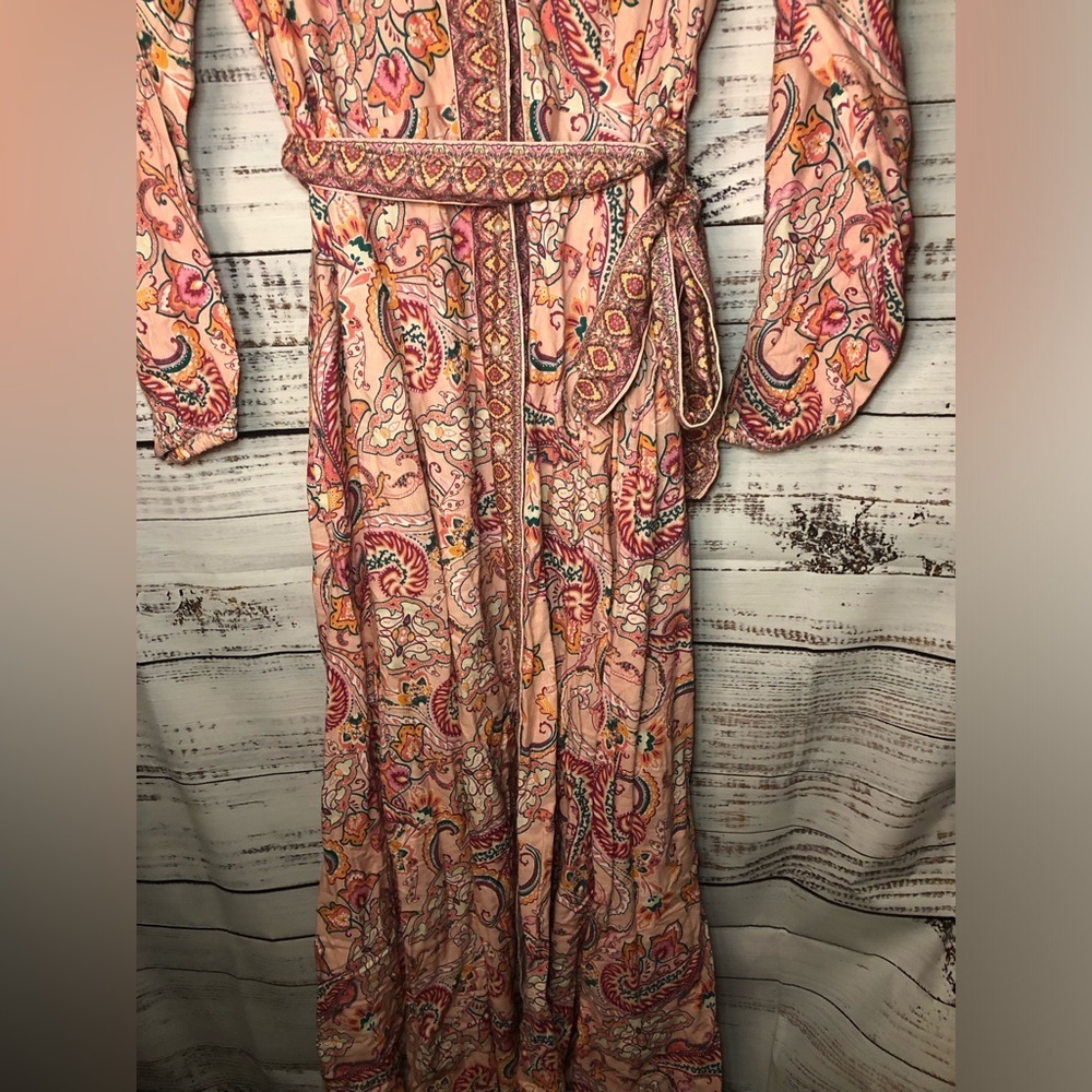 VENUS Paisley Print Linen Peach Pink Dress size 14 NWOT - Picture 8 of 16